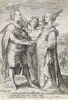 JAN SAENREDAM (after Goltzius) Marriage for Worldly Love Officiated by Cupid (allegory of Marriage)